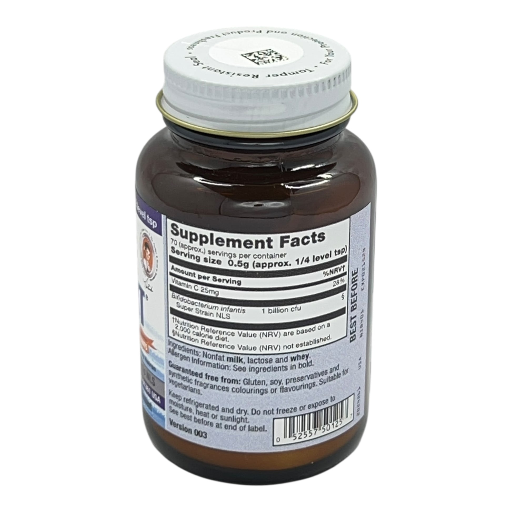 Natren Life Start dairy probiotic powder for babies bottle supplement facts