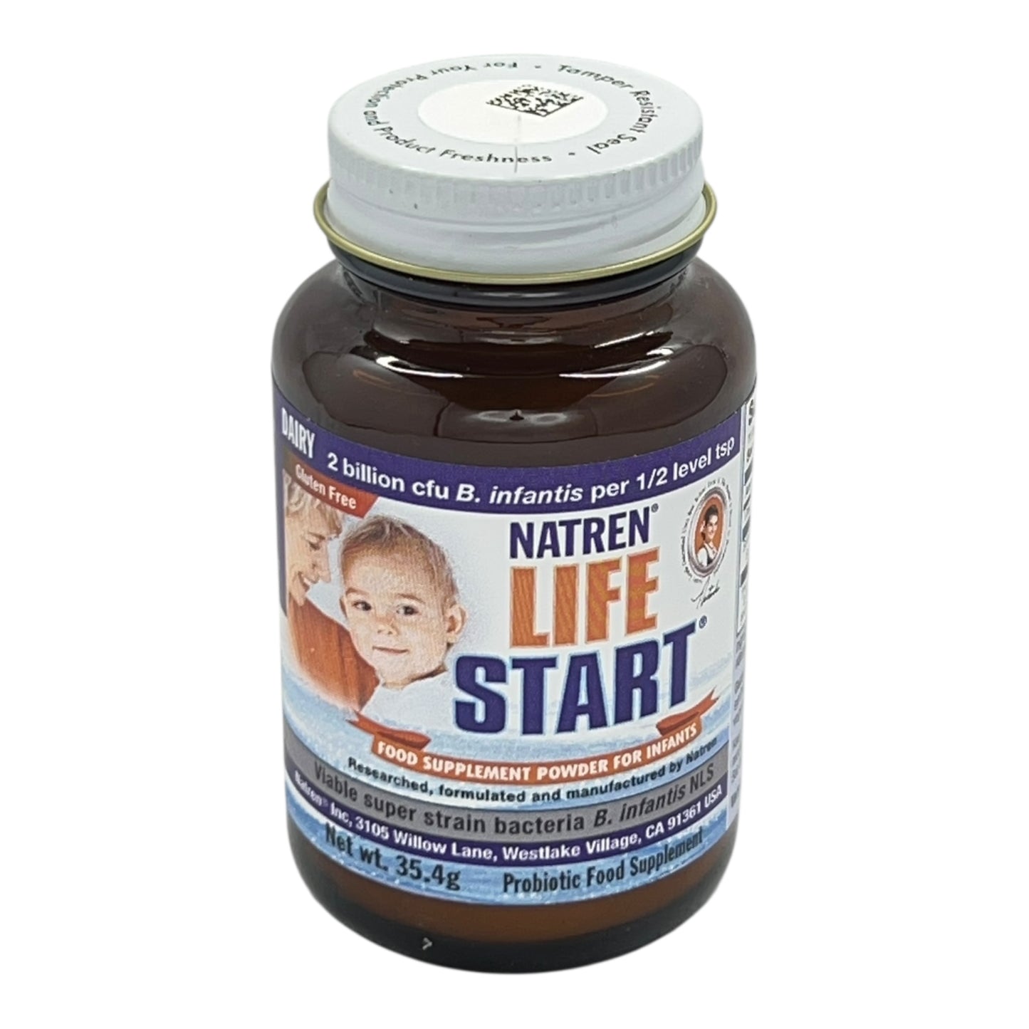 Natren Life Start dairy probiotic powder for babies bottle front